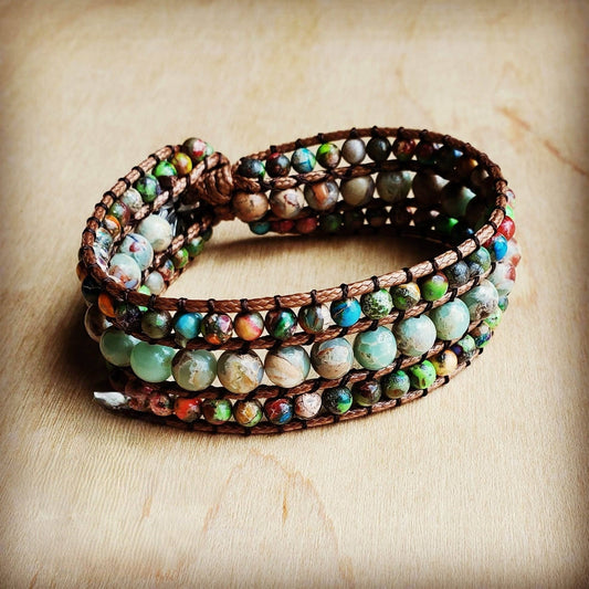 Impression Jasper Woven Bracelet-Multi Colored