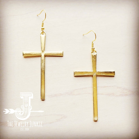 Gold Cross Earrings 211o