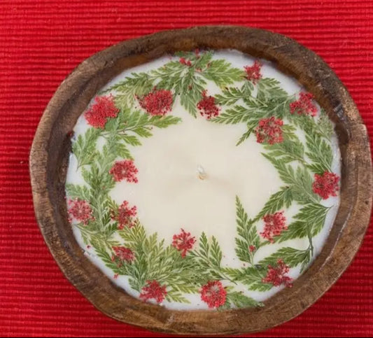 Holiday Round Dough Bowl Soy Candle