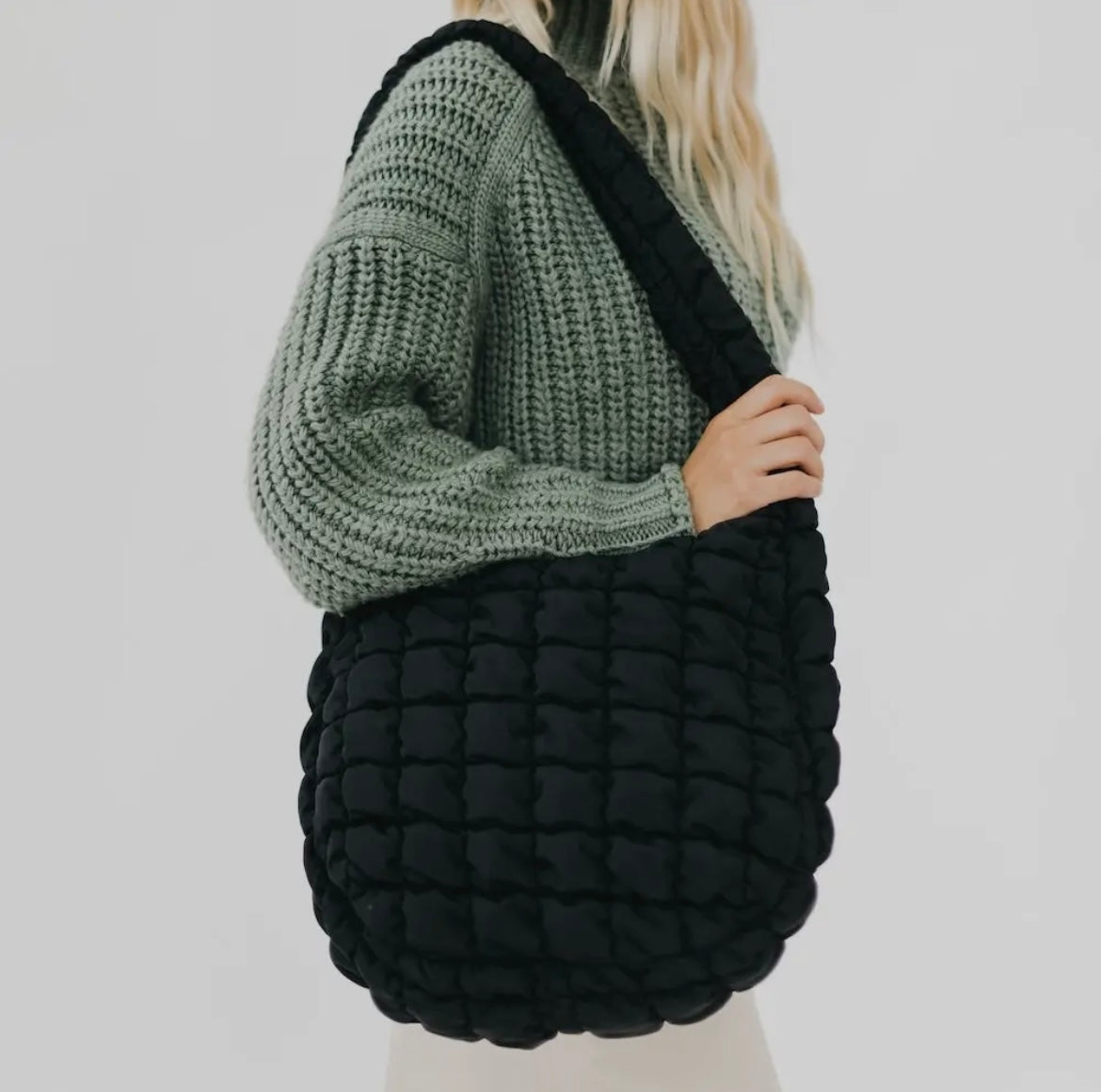 Quilted Hobo Tote Bag