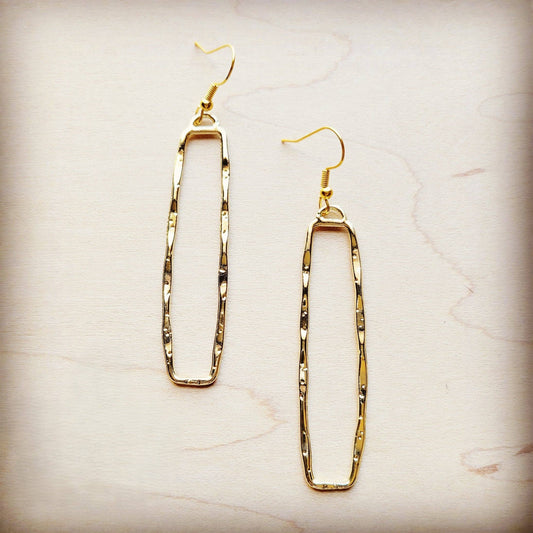 Golden Rectangle Dangle Earrings