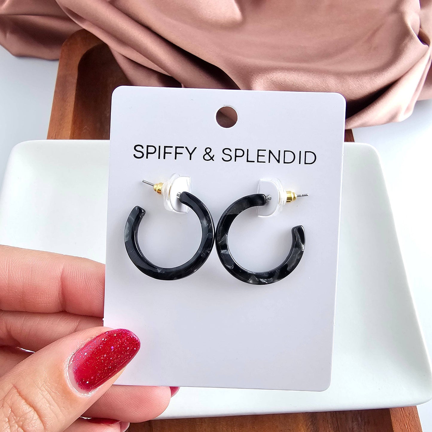 Cam Mini Hoops - Black // Jewelry, Earrings, Fall