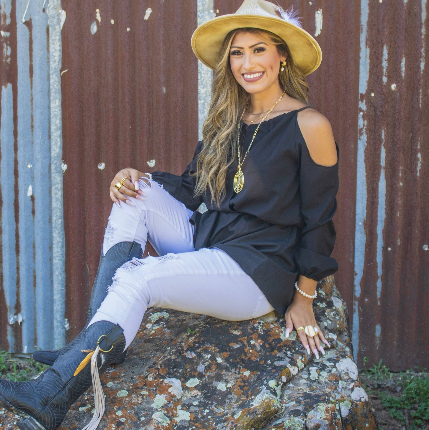 Matte Gold Cuff Earring w/ Genuine Freshwater Pearl Dangle