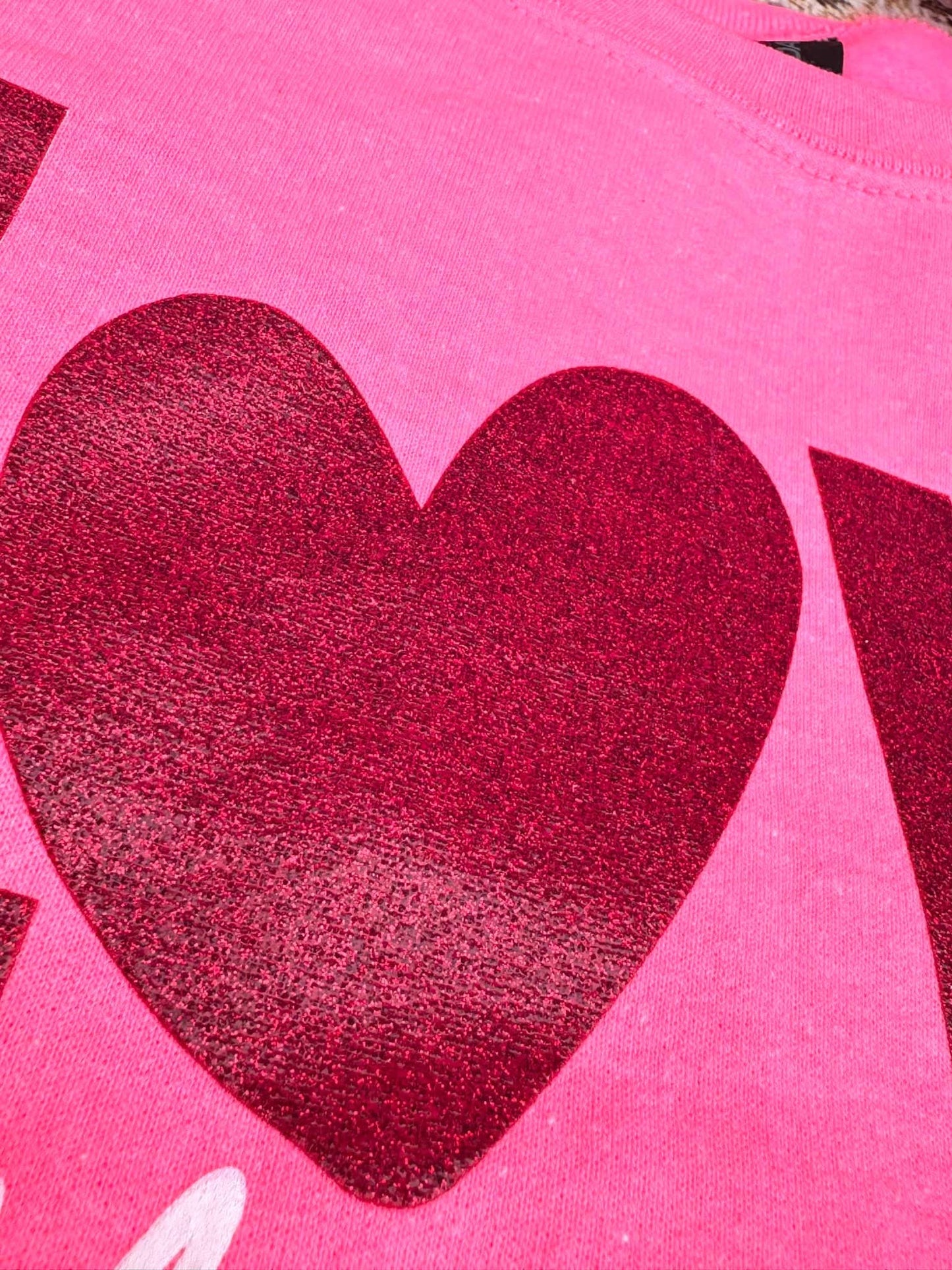 Love Is All You Need | Glitter | Hot Pink | Sweatshirt