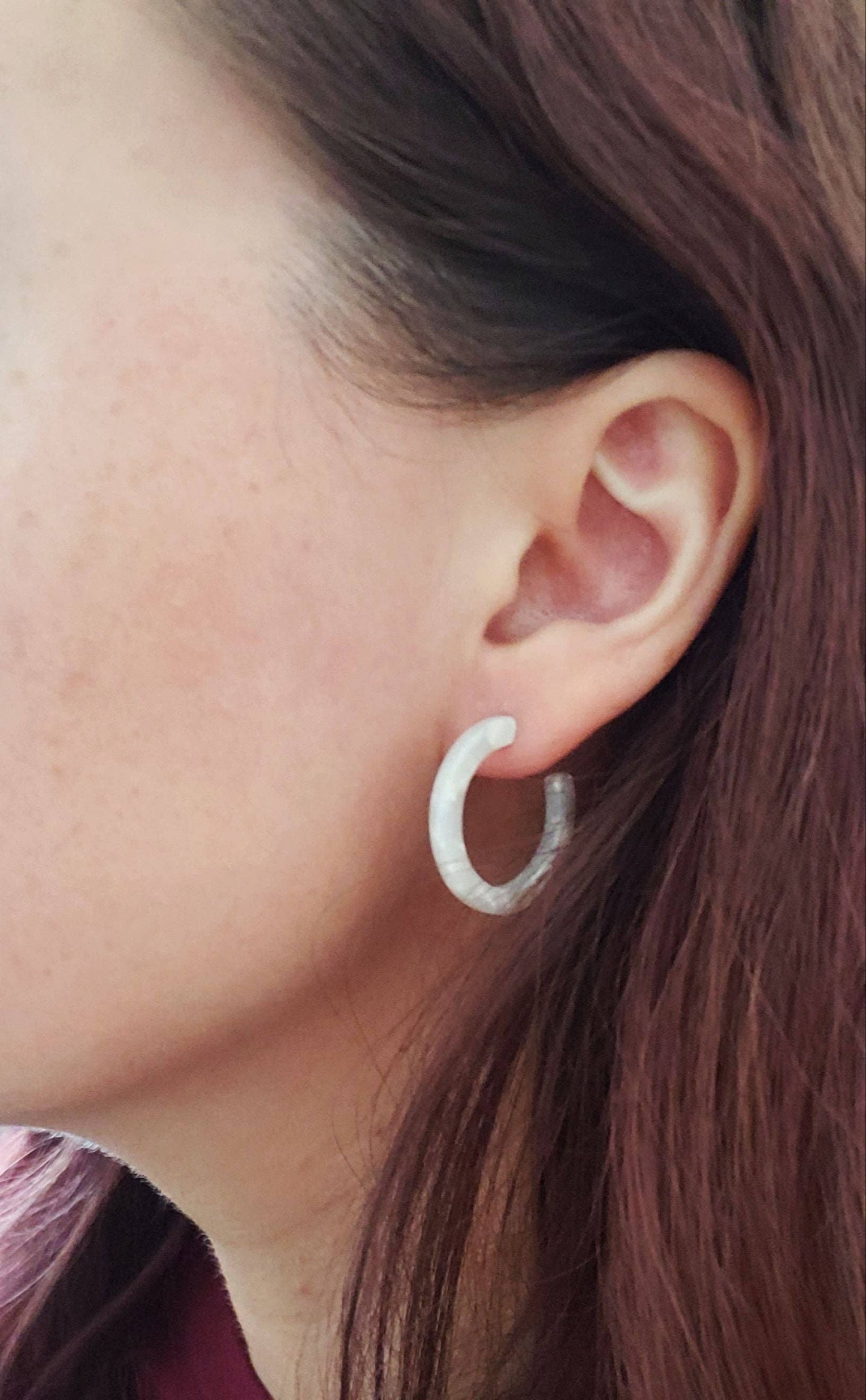 Cam Mini Hoops - Pearl // Jewelry, Earrings