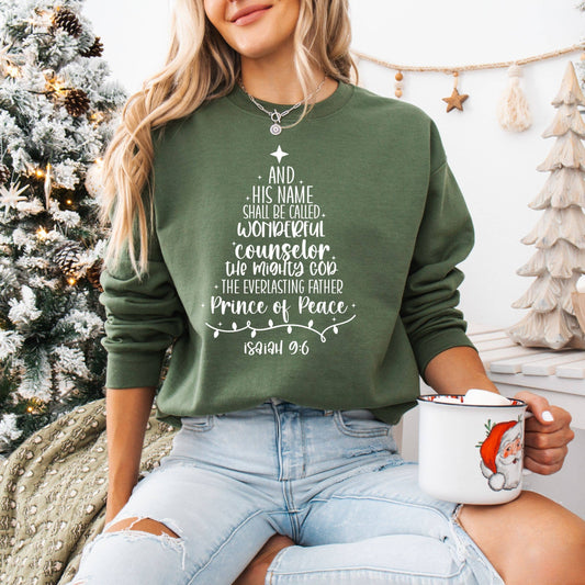 Jesus Is The Reason Christmas Tree Graphic Sweatshirt