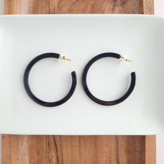 Cameron Hoops - Black // Jewelry, Earrings, Fall