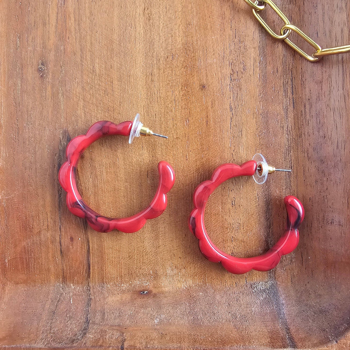 Scarlett Hoops - Crimson Red // Jewelry, Earrings, Fall