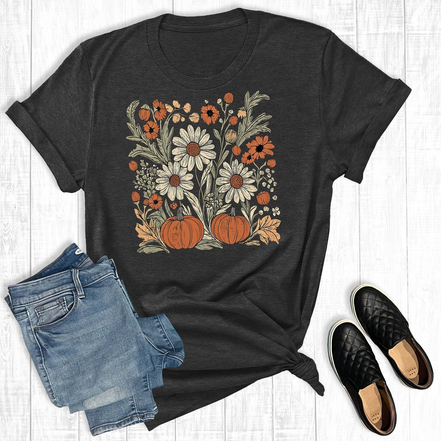 Retro Boho Floral Fall Graphic Tee (Best Seller)
