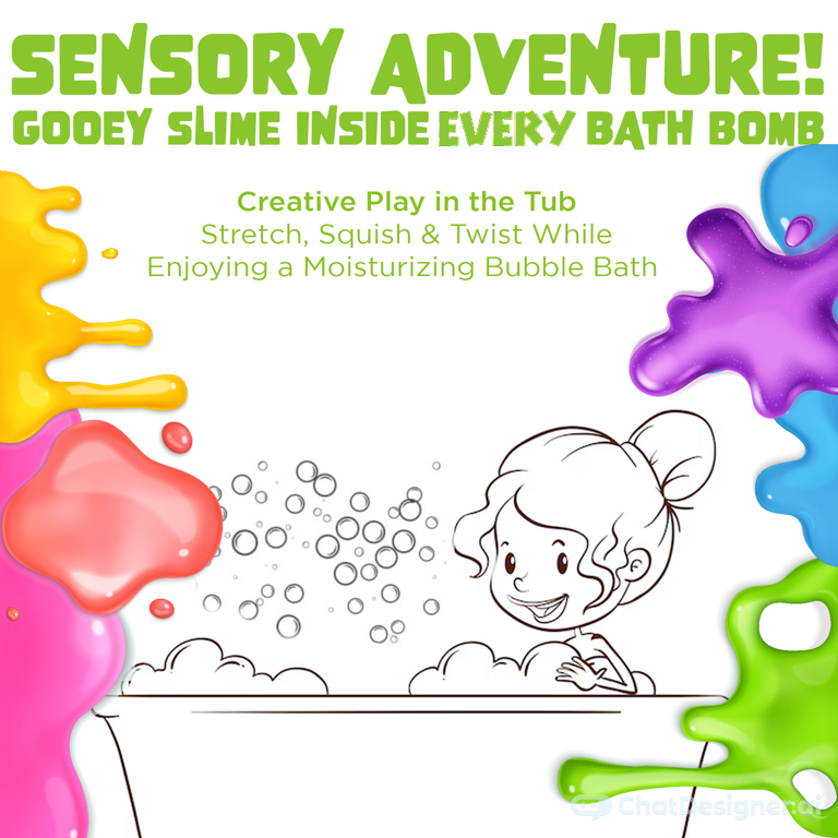 Squishy Slime Kids Bath Bombs Gift Set with Toys Inside – 6 Pack