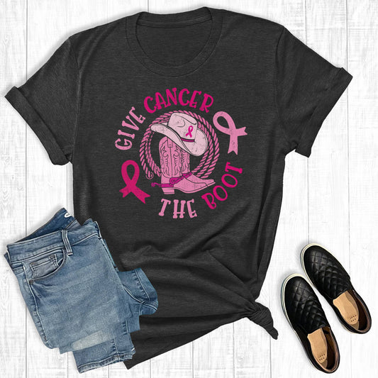 Western Give Cancer the Boot Graphic Tee