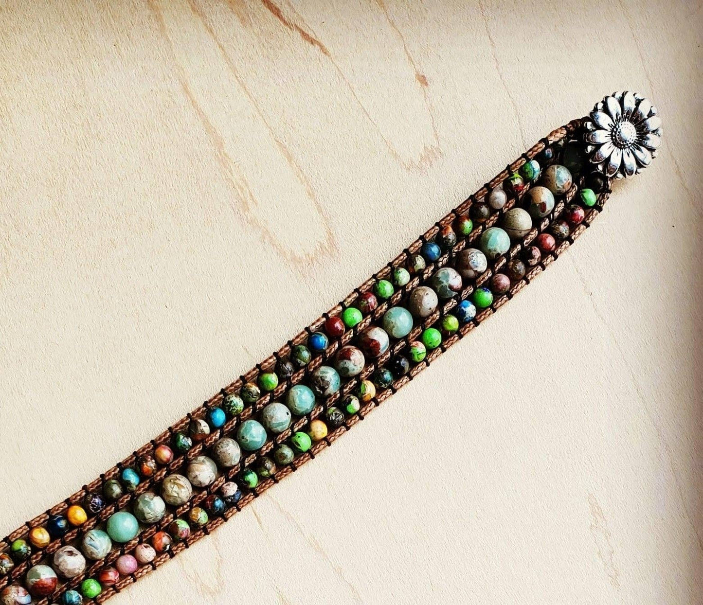 Impression Jasper Woven Bracelet-Multi Colored
