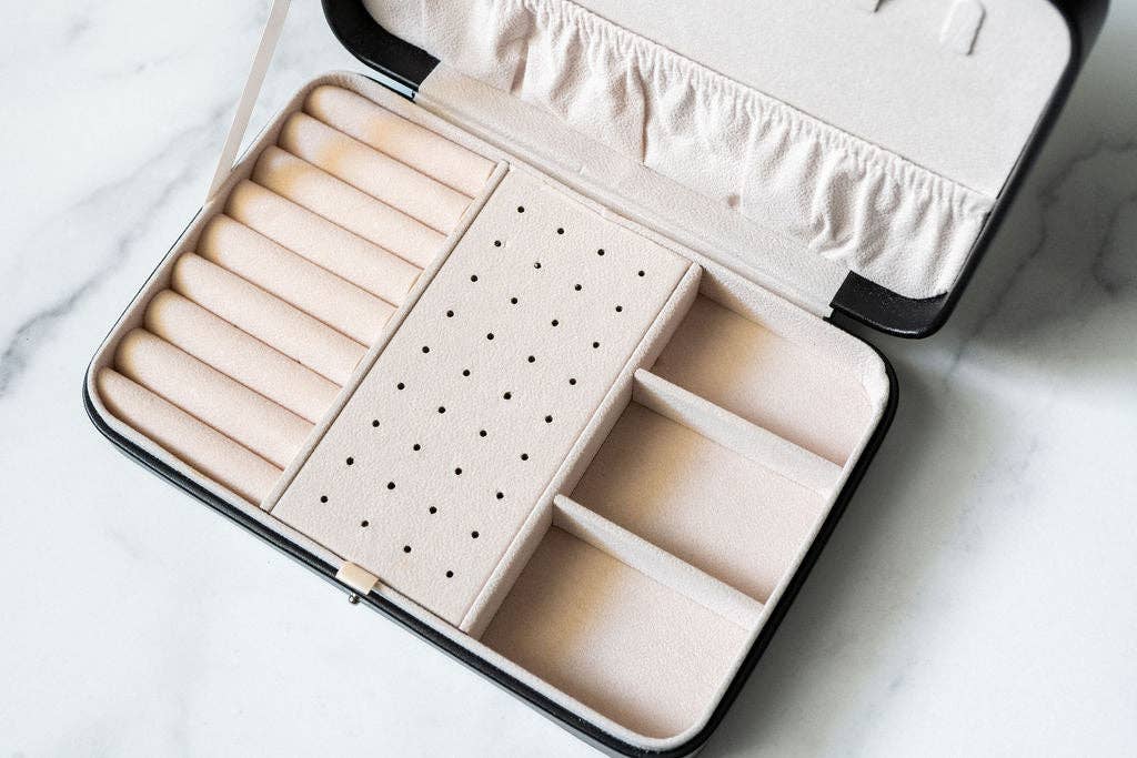 Jewelry Travel Case Box - Black // Gift, Storage