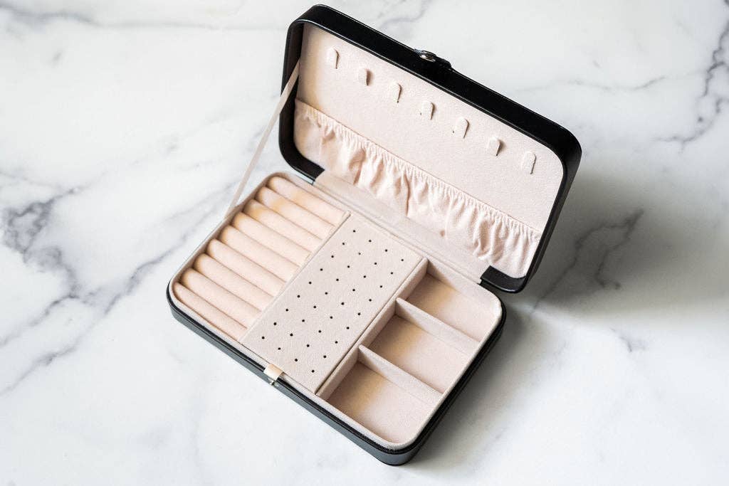 Jewelry Travel Case Box - Black // Gift, Storage