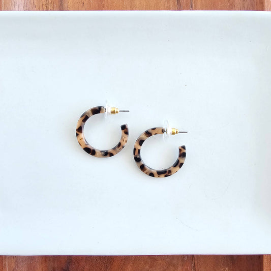 Cam Mini Hoops - Cheetah // Jewelry, Earrings, Fall