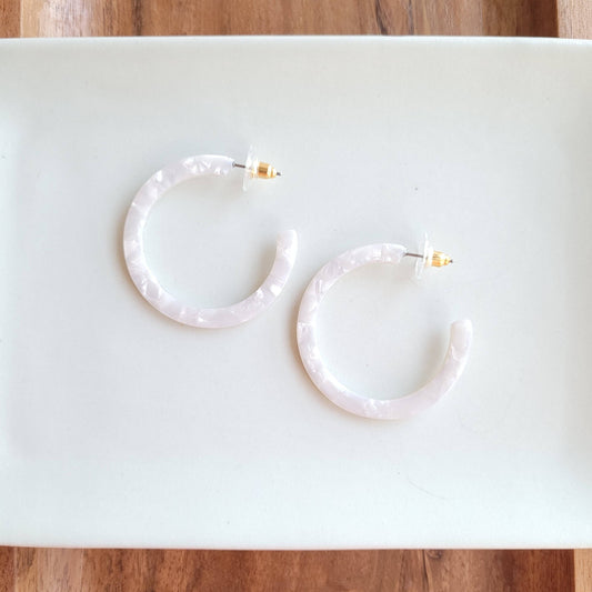 Camy Hoops - Pearl // Jewelry, Earrings, Gift