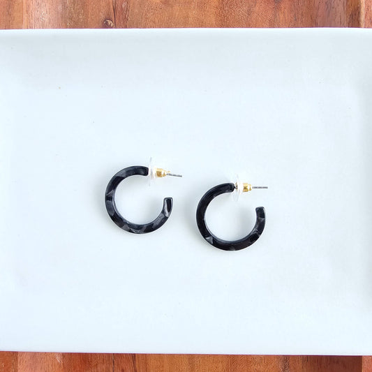 Cam Mini Hoops - Black // Jewelry, Earrings, Fall