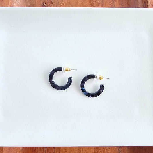 Micro Cam Mini Hoops - Midnight Shimmer // Jewelry, Earrings, Fall