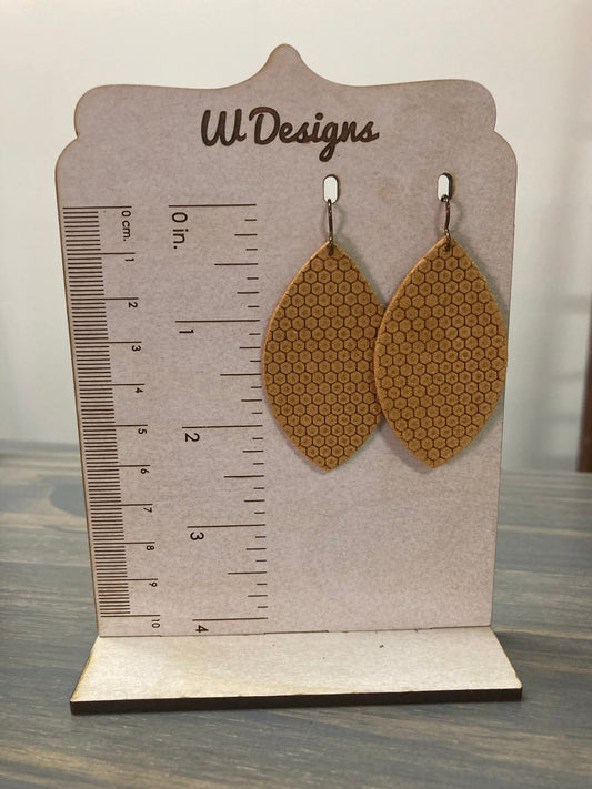 Leaf Leather Earrings- Wholesale